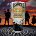 Proudly Served Army Tumbler Military Rank Tumbler Personalized Military Gift