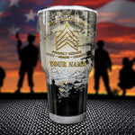 Proudly Served Army Tumbler Military Rank Tumbler Personalized Military Gift