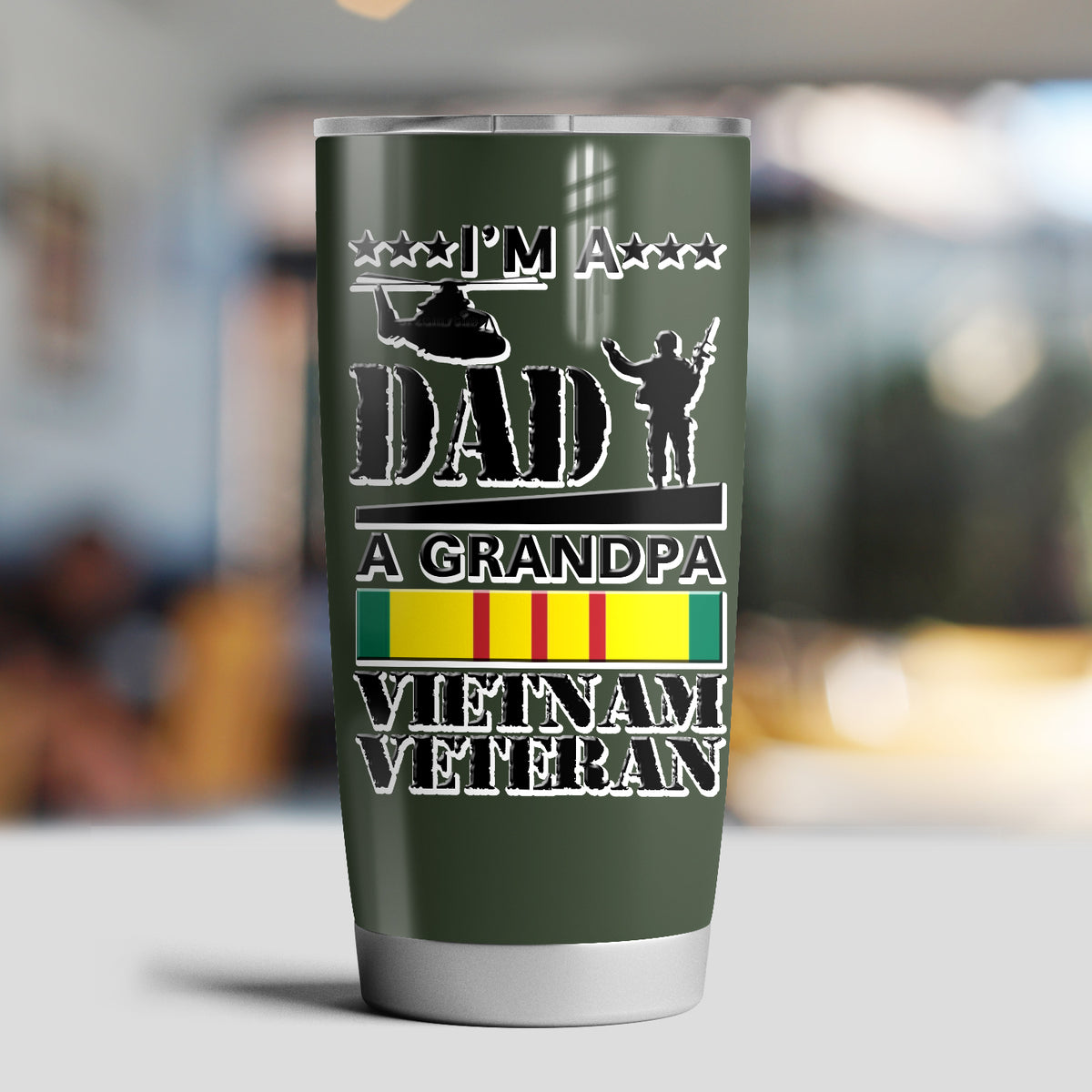 Vietnam Veterans Tumbler I'm A Dad Grandpa Vietnam Veteran Tumbler Personalized Retired Dad Gift