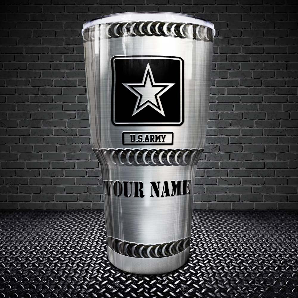 Army Tumbler Proudly Served Duty Honor Country Tumbler Personalized Solider Gift