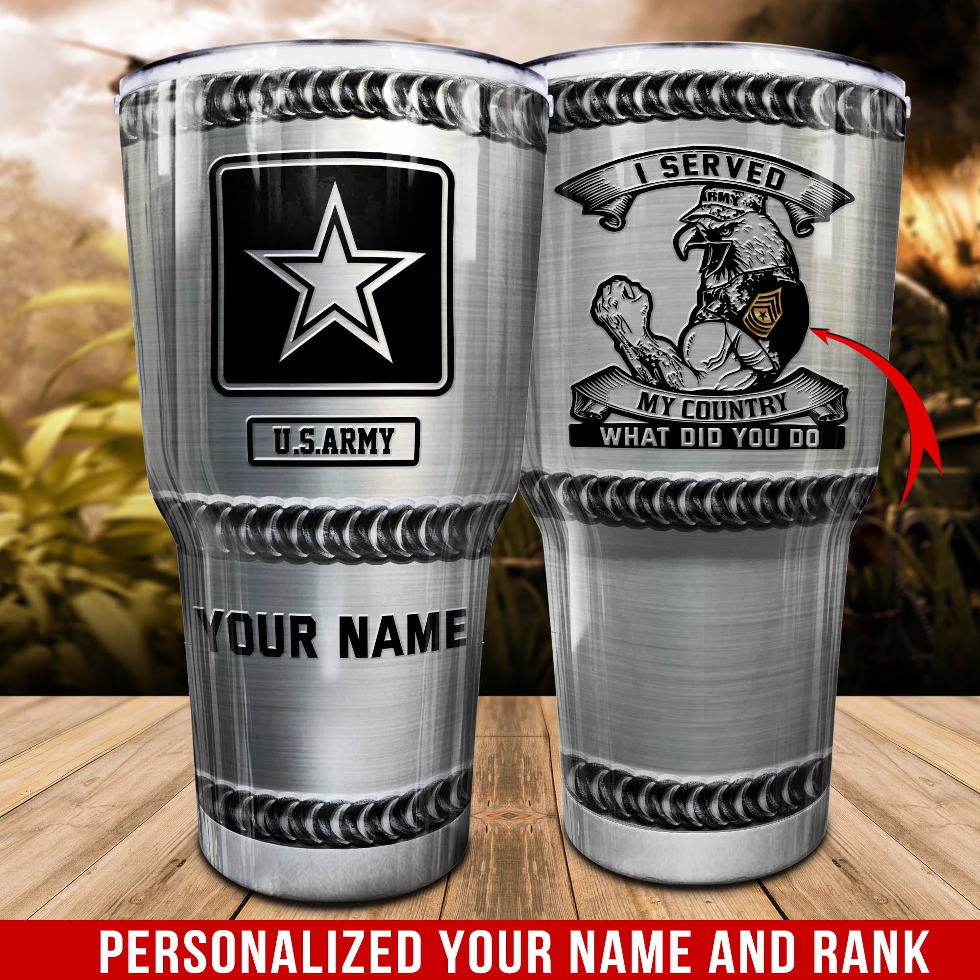 Army Eagle Tumbler I Served My Country What Did You Do Tumbler Personalized Army Gift