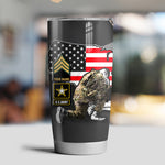 US Army Flag Tumbler We Stand For The Flag We Kneel For The Fallen Tumbler Personalized Solider Gift