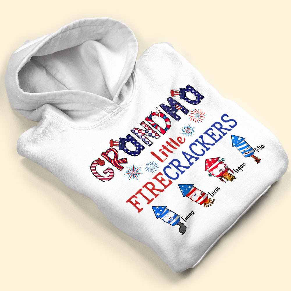 Grandpa's Little Firecrackers Personalized Family 4th of July Shirt Gift For Family