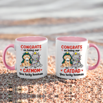 Cat Lover Custom Accent Mug Congrats On Being Our Cat Mom Personalized Gift Cat Parents