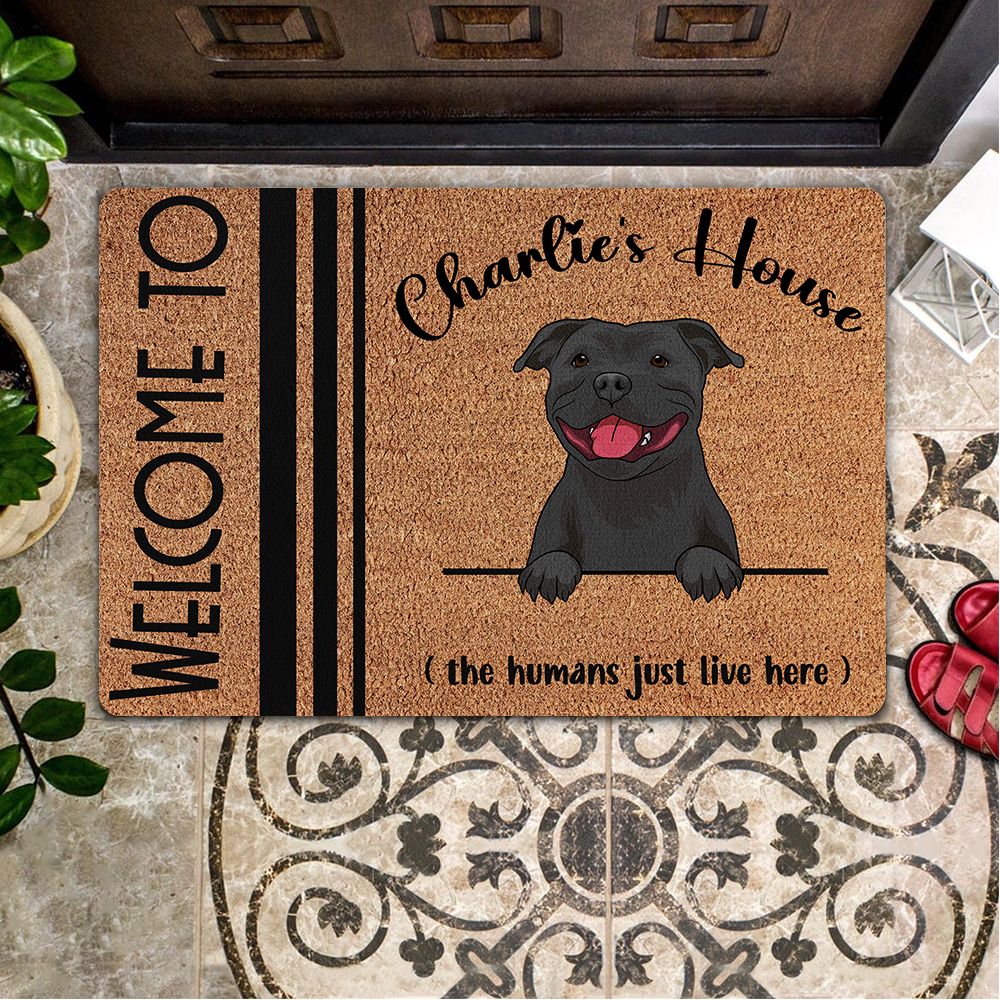 Customizable Dog Lovers Door Mat Welcome To Dog's House Housewarming Gift Personalized Gift