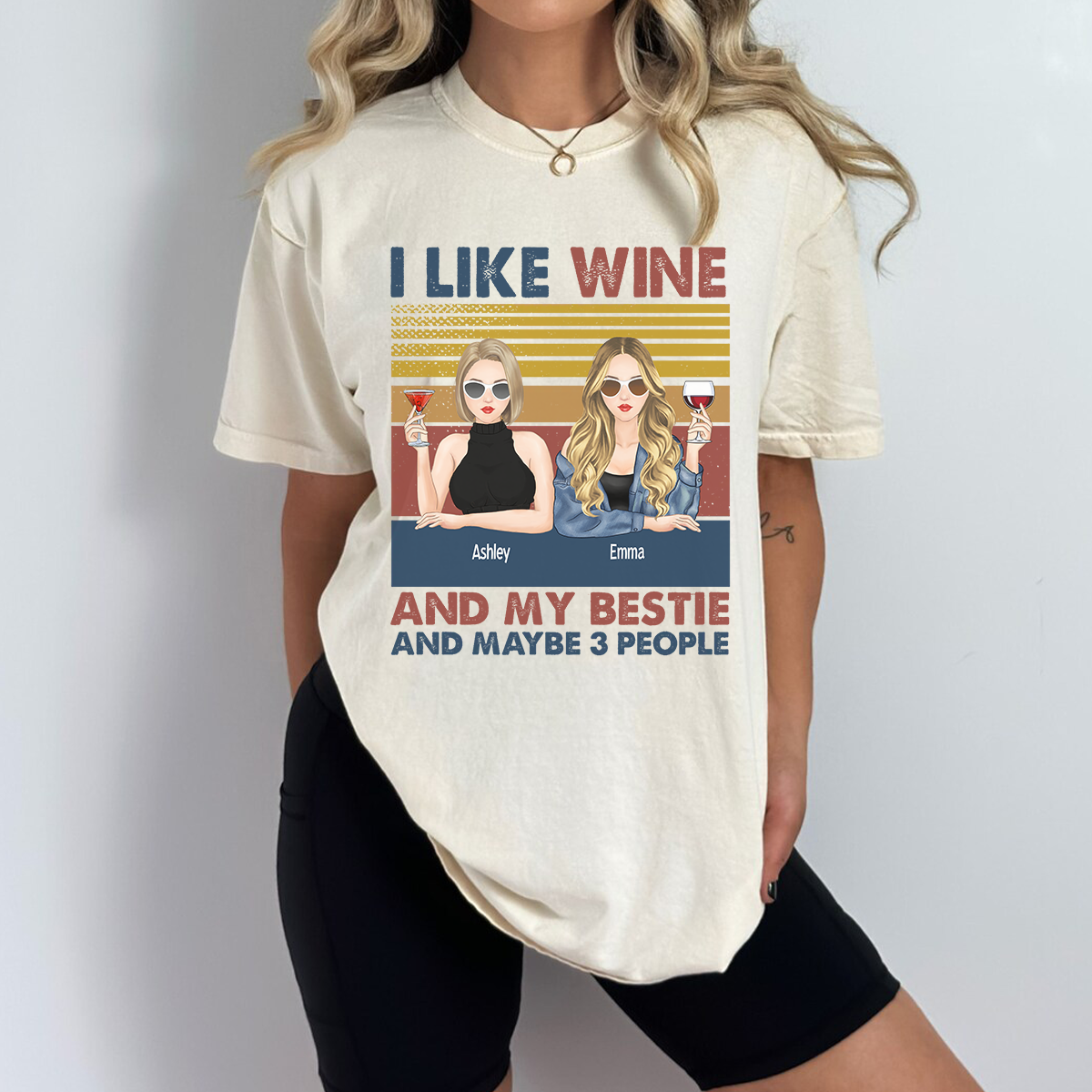 Bestie Custom T Shirt I Like My Besties And Maybe 3 People Personalized Gift For Best Friend