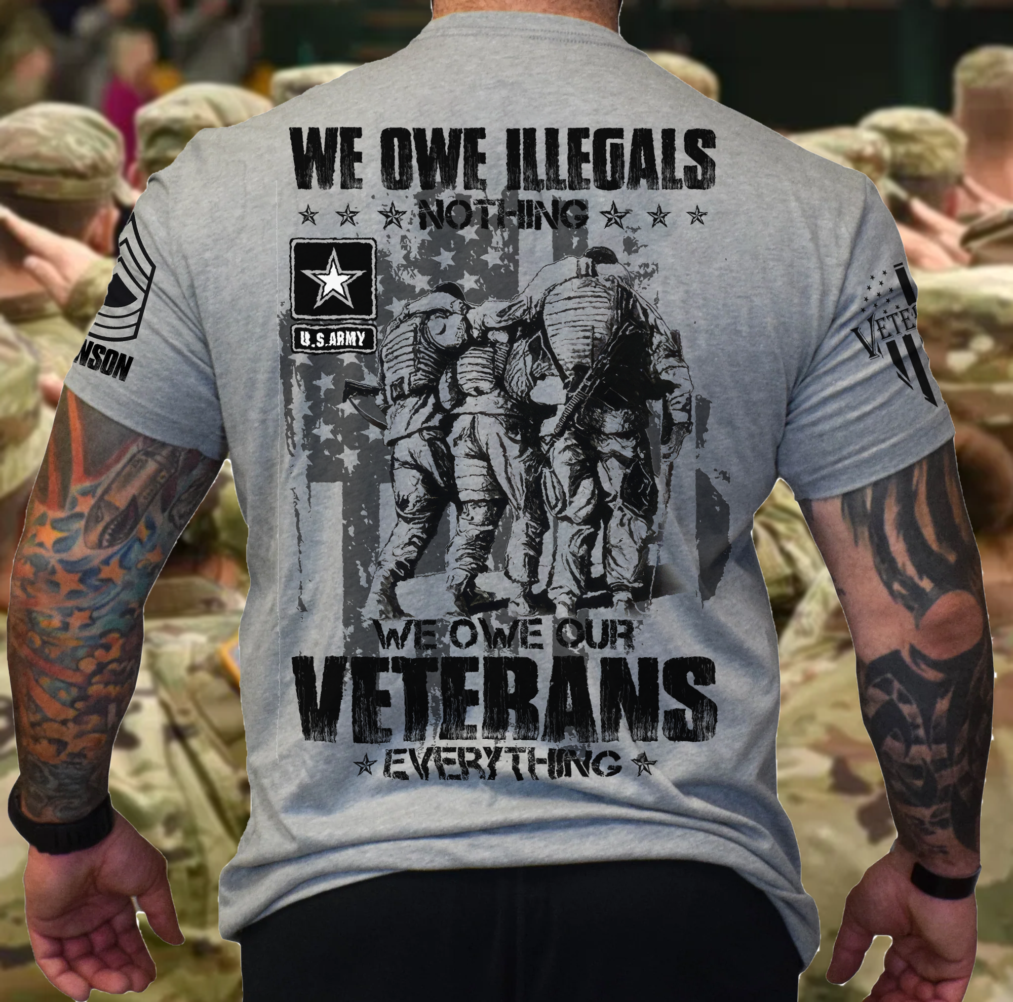Veteran Custom All Over Print Shirt We Owe Our Veterans Everything Personalized Gift