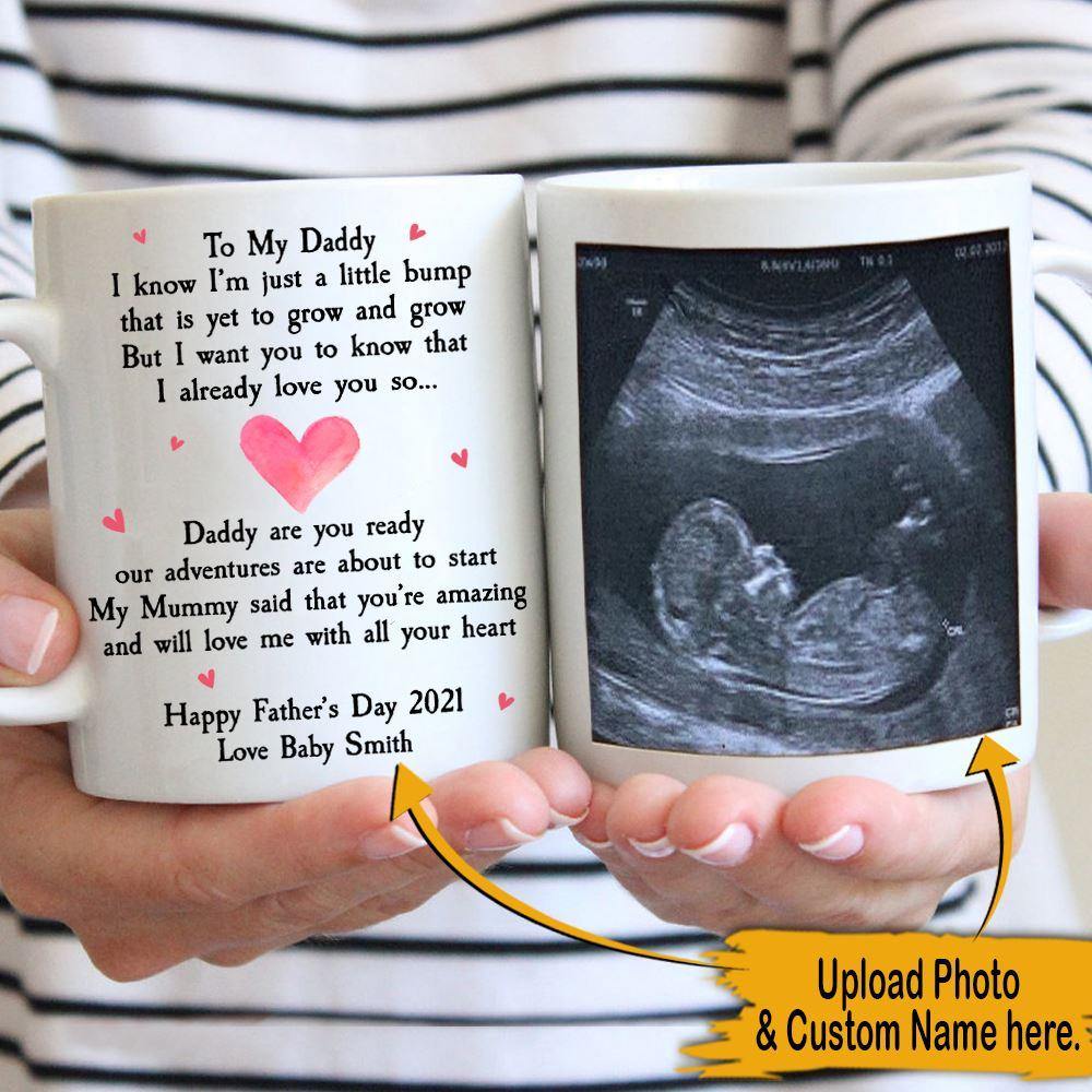 1st Father's Day Custom Mug Daddy's Baby Bump New Dad Gift - PERSONAL84