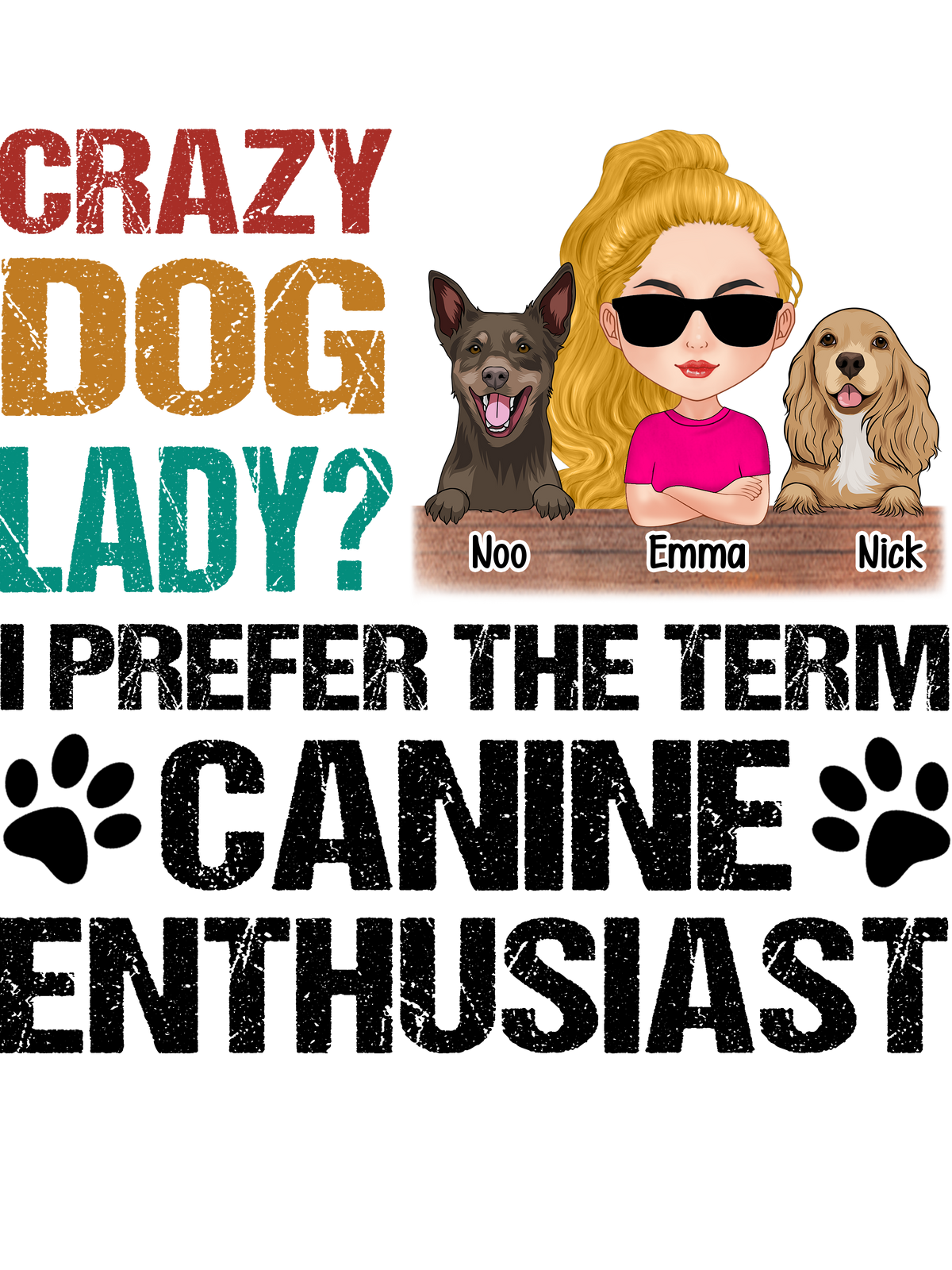Dog Mom Custom Shirt Crazy Dog Lady I Prefer The Term Canine Enthusiast Personalized Gift
