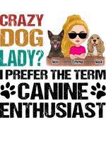 Dog Mom Custom Shirt Crazy Dog Lady I Prefer The Term Canine Enthusiast Personalized Gift