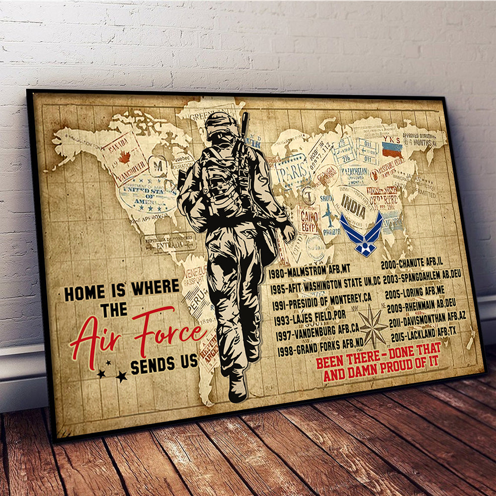 Veteran Custom Poster Home Is Where The Air Force Send Us Personalized Gift