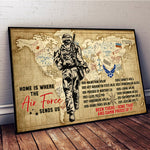 Veteran Custom Poster Home Is Where The Air Force Send Us Personalized Gift