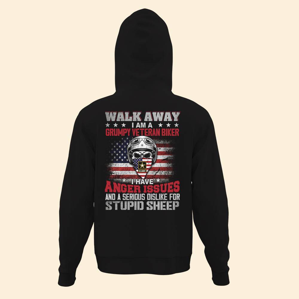 Veteran Custom Shirt Walk Away I Am A Grumpy Veteran Biker Personalized Gift