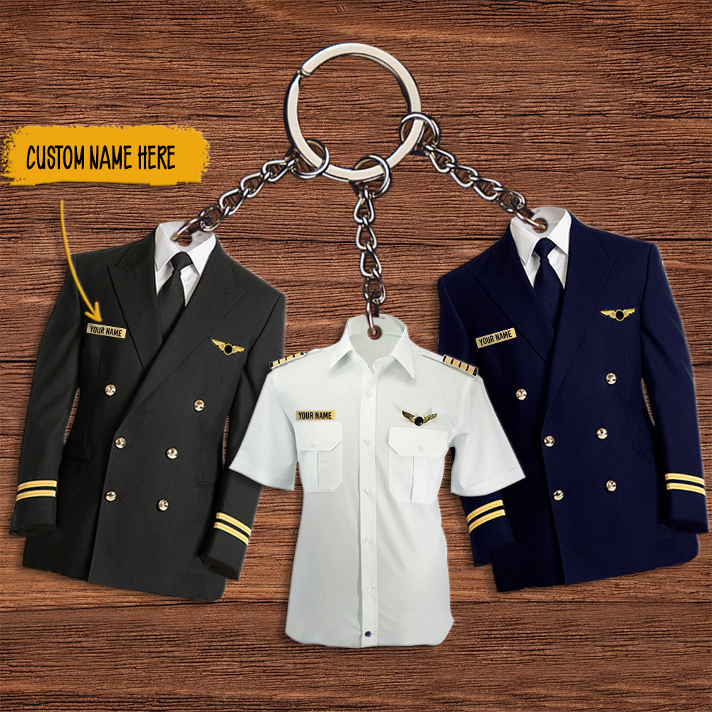 Pilot Custom Keychain Pilot Uniform Personalized Gift