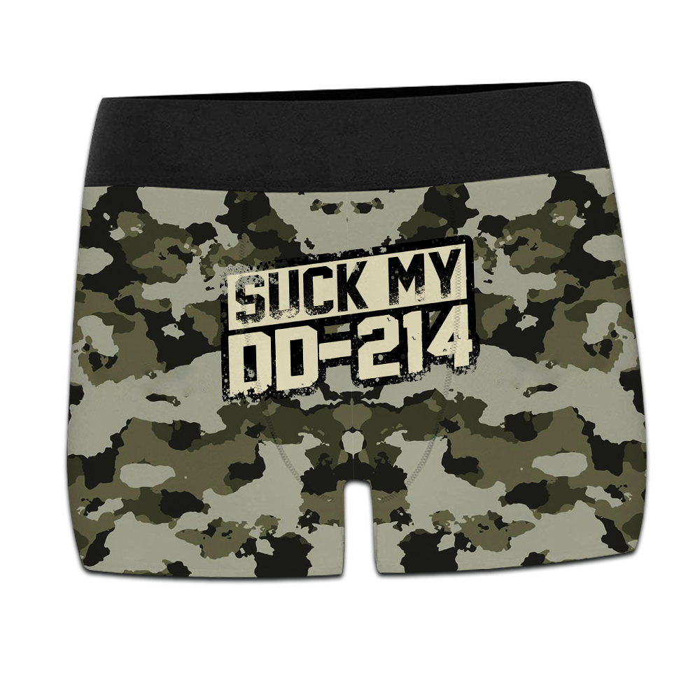 Veteran Custom Men Boxer Suck My DD-214 Personalized Gift