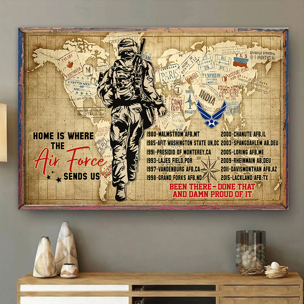 Veteran Custom Poster Home Is Where The Air Force Send Us Personalized Gift