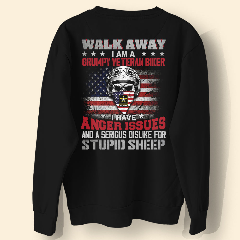 Veteran Custom Shirt Walk Away I Am A Grumpy Veteran Biker Personalized Gift