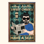 Bathroom Custom Poster Hello Sweet Cheeks Have A Seat Personalized Gift