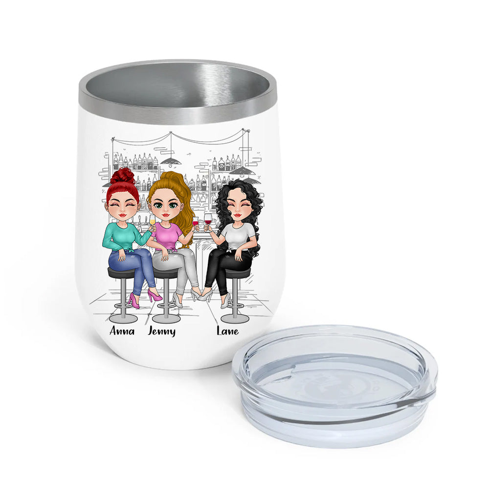 Bestie Custom Wine Tumbler I'm Not An Alcoholic But My Besties Are Personalized Gift