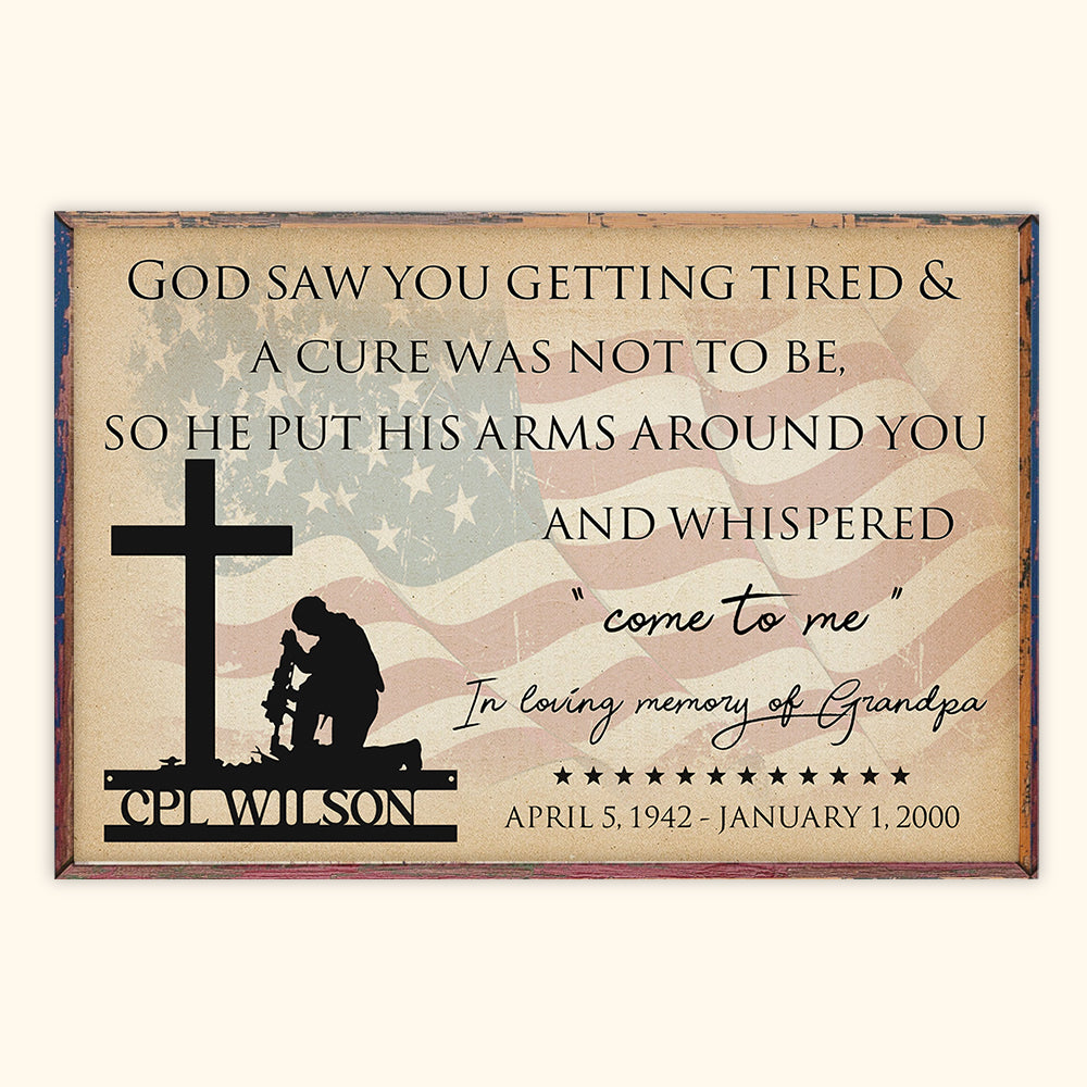 Veteran Custom Poster Come To Me Personalized Gift for Memorial Day