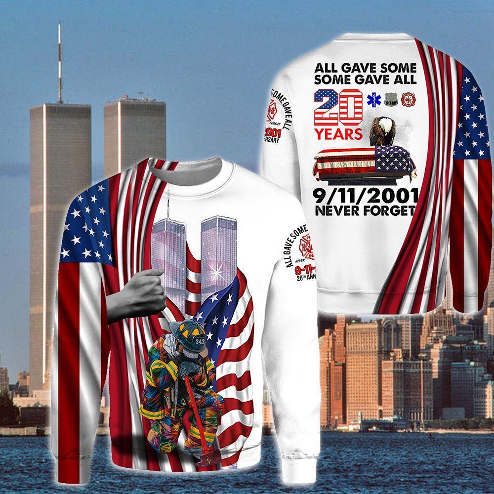 9 11 Custom All Over Printed Shirt Never Forget 20th Anniversary Shirt All Gave Some Some Gave All 9 11 2001 Personalized Gift - PERSONAL84