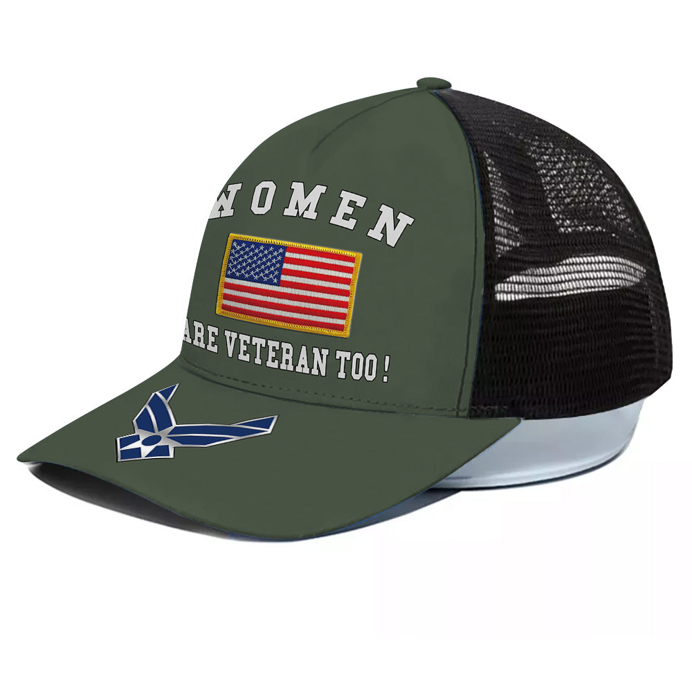 Female Veteran Custom Cap Women Are Veterans Too Personalized Gift