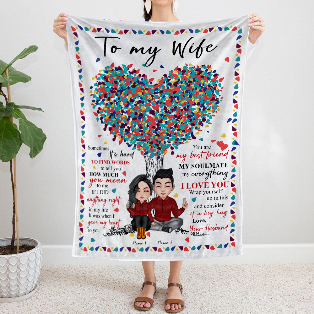 Couple Custom Blanket Sometimes It's Hard To Tell You How Much You Mean To Me Personalized Gift For Her