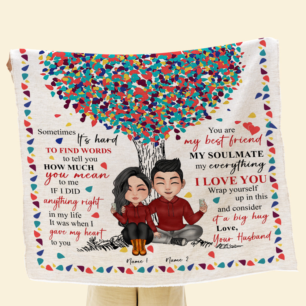 Couple Custom Blanket Sometimes It's Hard To Tell You How Much You Mean To Me Personalized Gift For Her