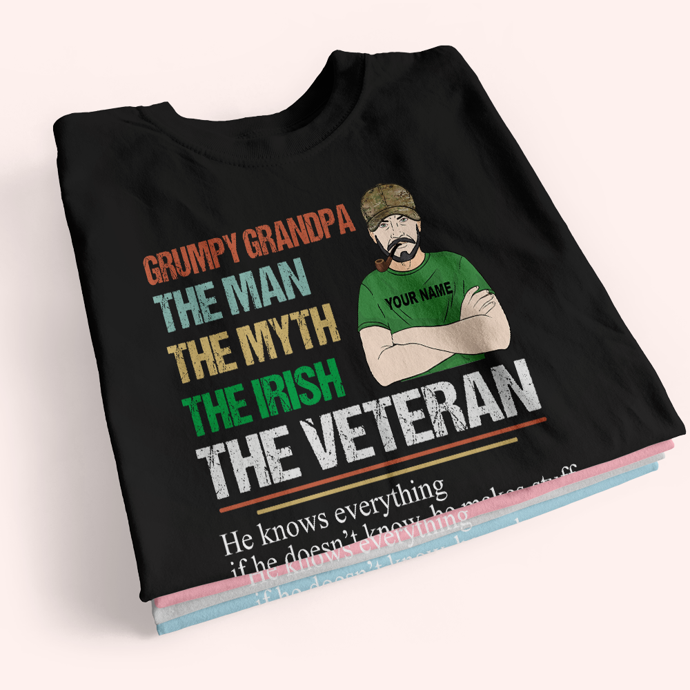 Veteran Custom Shirt The Man The Myth The Irish The Veteran Personalized Gift