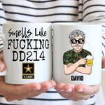 Veteran Custom Mug Smells Like Fucking DD-214 Personalized Gift