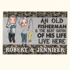 Fishing Custom Doormat An Old Fisherman And The Best Catch Of His Life Live Here Personalized Gift
