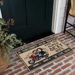 Biker Custom Doormat Grumpy Old Biker And His Super Sexy Wife Live Here Personalized Gift