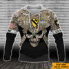Veteran Custom All Over Printed Shirt Army Skull Camo Division Personalized Gift
