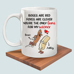 Couple Custom Mug Roses Are Red You're The Only Buns For My Wiener Funny Personalized Gift For Her