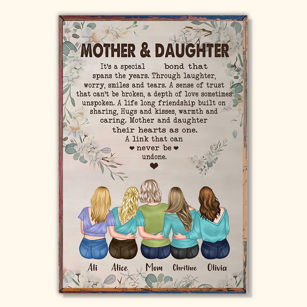 Mother Daughter Custom Poster A Link Never Be Undone Personalized Gift