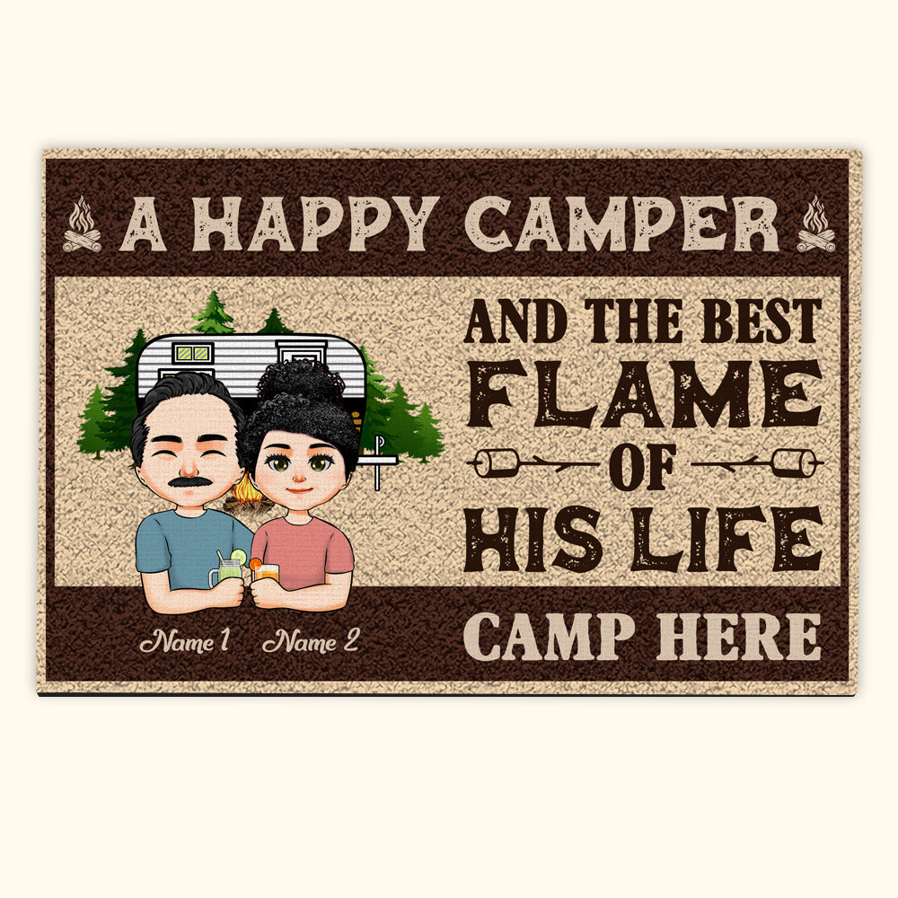 Camping Doormat Customized RV And Name Happy Campers Custom Doormat -  PERSONAL84