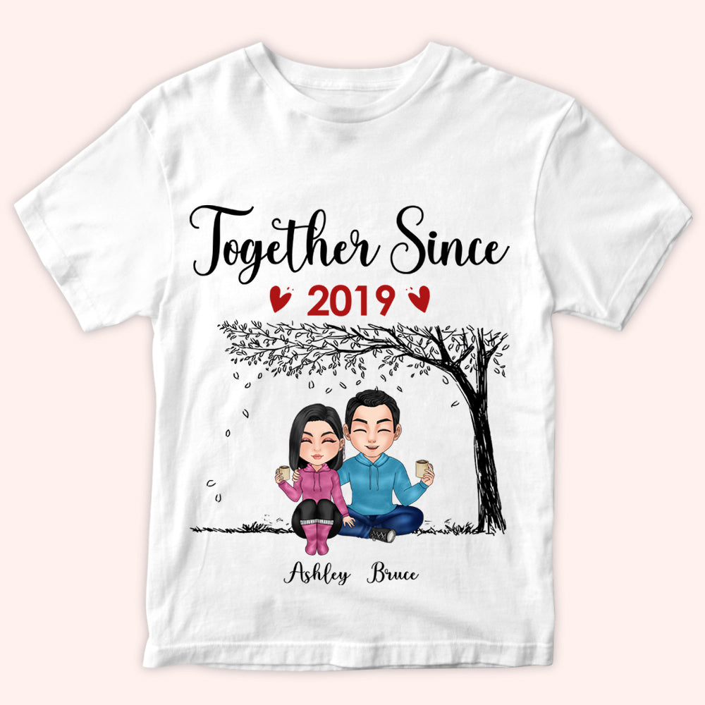 Couple Custom Shirt Together Since Personalized Anniversary Gift For Him Her