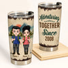 Hiking Couple Custom Tumbler Adventuring Together Since Personalized Gift