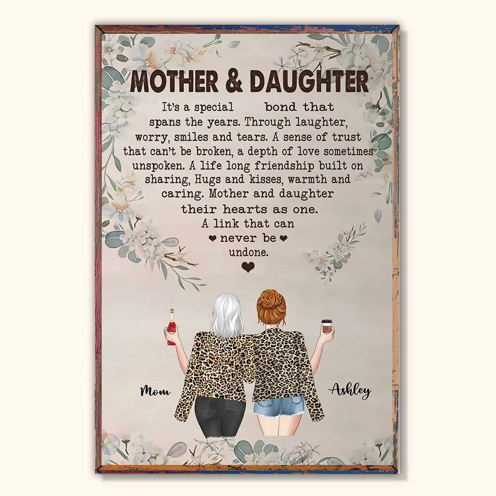 Mother Daughter Custom Poster Special Bond Spans The Years Personalized Gift