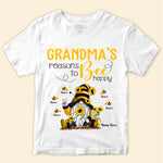 Grandma Custom Shirt With Grandkids Names Grandma's Reasons To Bee Happy Personalized Gift