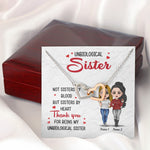 Bestie Custom Interlocking Hearts Necklace Thank You For Being My Unbiological Sisters Personalized Best Friend Gift