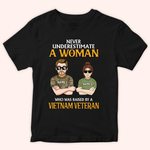 Vietnam Vet Custom Shirt Never Underestimate A Woman Who Was Raised By A Vietnam Veteran Personalized Gift