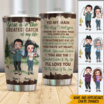 Fishing Couple Custom Tumbler I'll Love You Till The End Of The Line Personalized Gift For Him