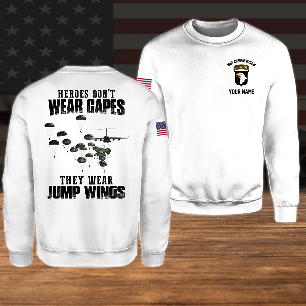 AirBonre Veteran Custom All Over Printed Shirt Heroes Don't Wear Capes They Wear Jump Wings Personalized Gift