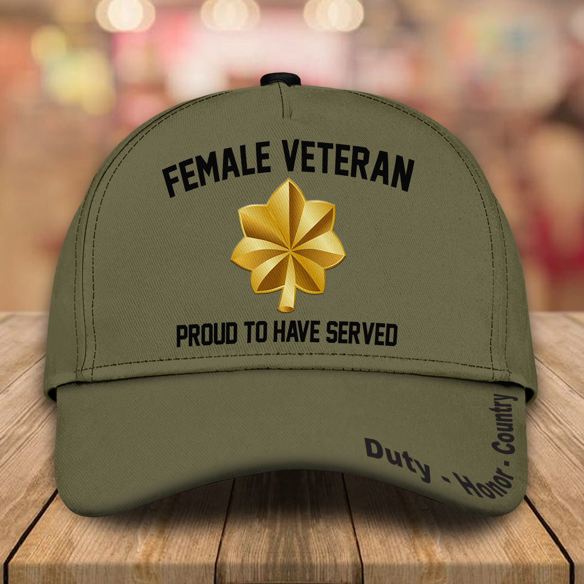 Female Veteran Custom Cap Proudly Served Personalized Gift