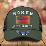 Female Veteran Custom Cap Women Are Veterans Too Personalized Gift