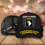 Veteran Custom Cap Against All Enemies Foreign And Domestic Personalized Gift