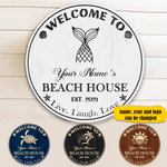 Beach Custom Wood Sign Welcome To Our Beach House Personalized Gift