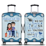 Couple Custom Luggage Cover Travel Partners For Life Personalized Gift