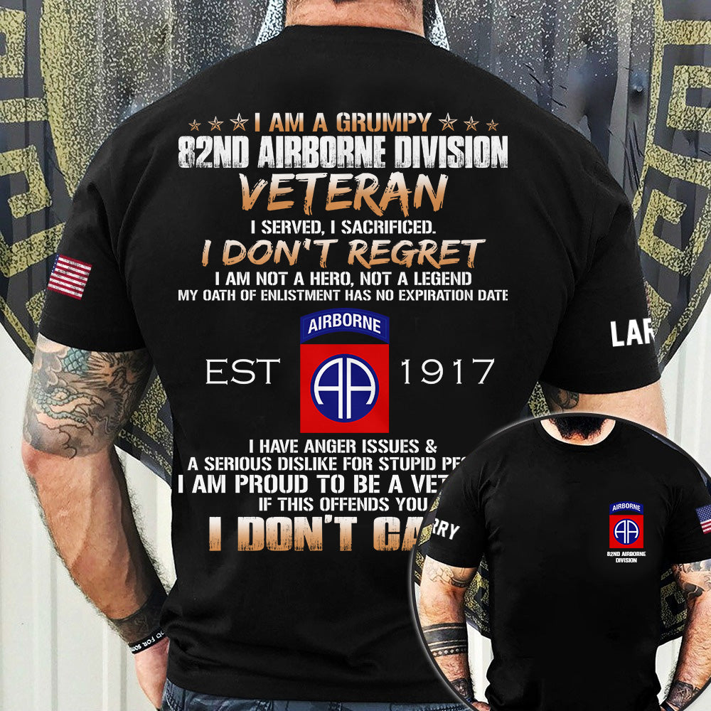 Veteran Custom Shirt Grumpy Division Veteran I Served I Sacrificed Personalized Gift